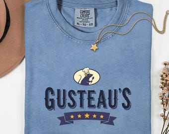 Gusteau's shirt and sweatshirt, ratatouille gusteaus logo tee, remy little chef mouse, disney ratatouille fan gift, anyone can cook top