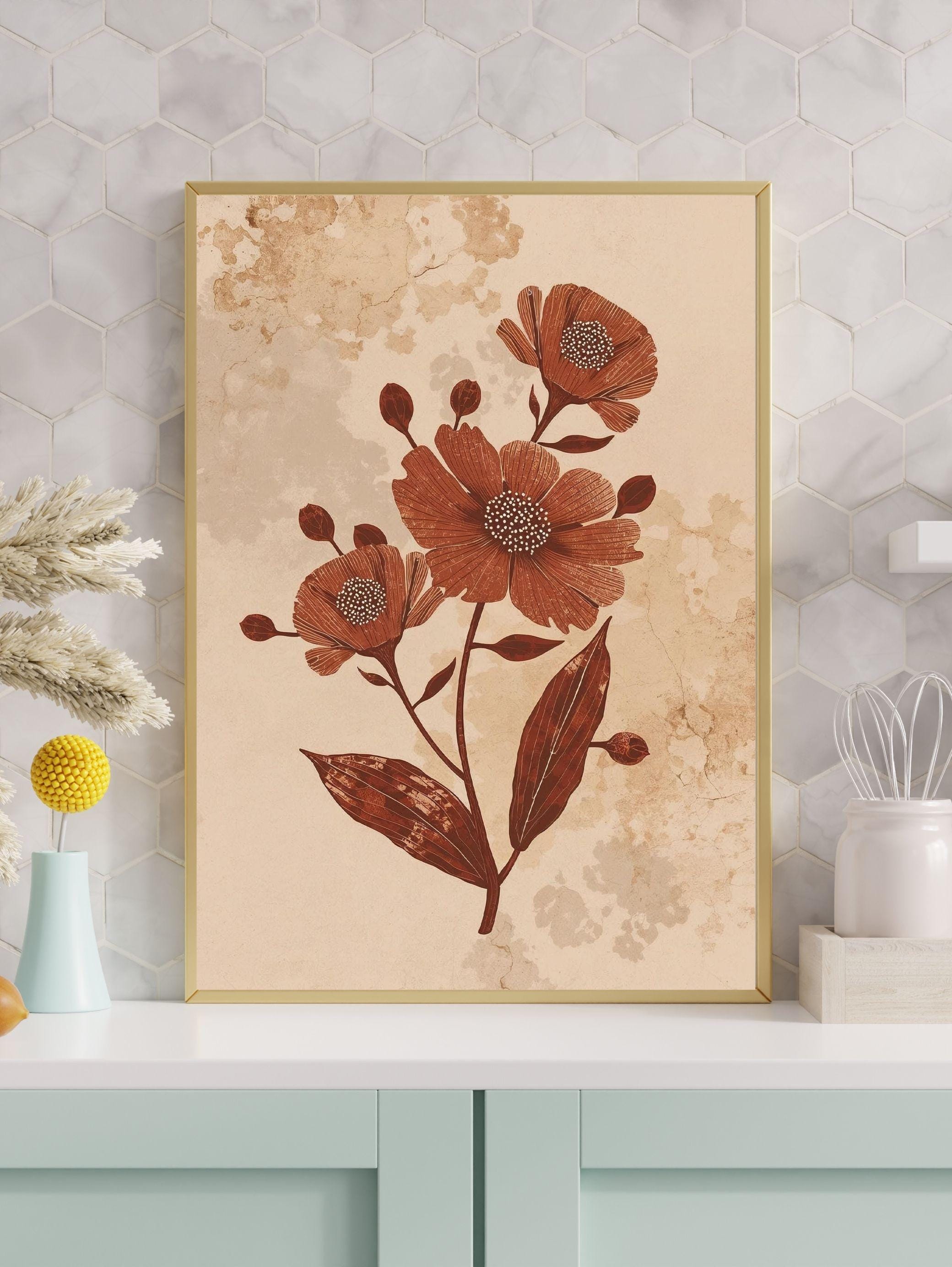 Poster ARTTOR 70x100cm Botanique Fleurs Shabby Chic Déco Murale