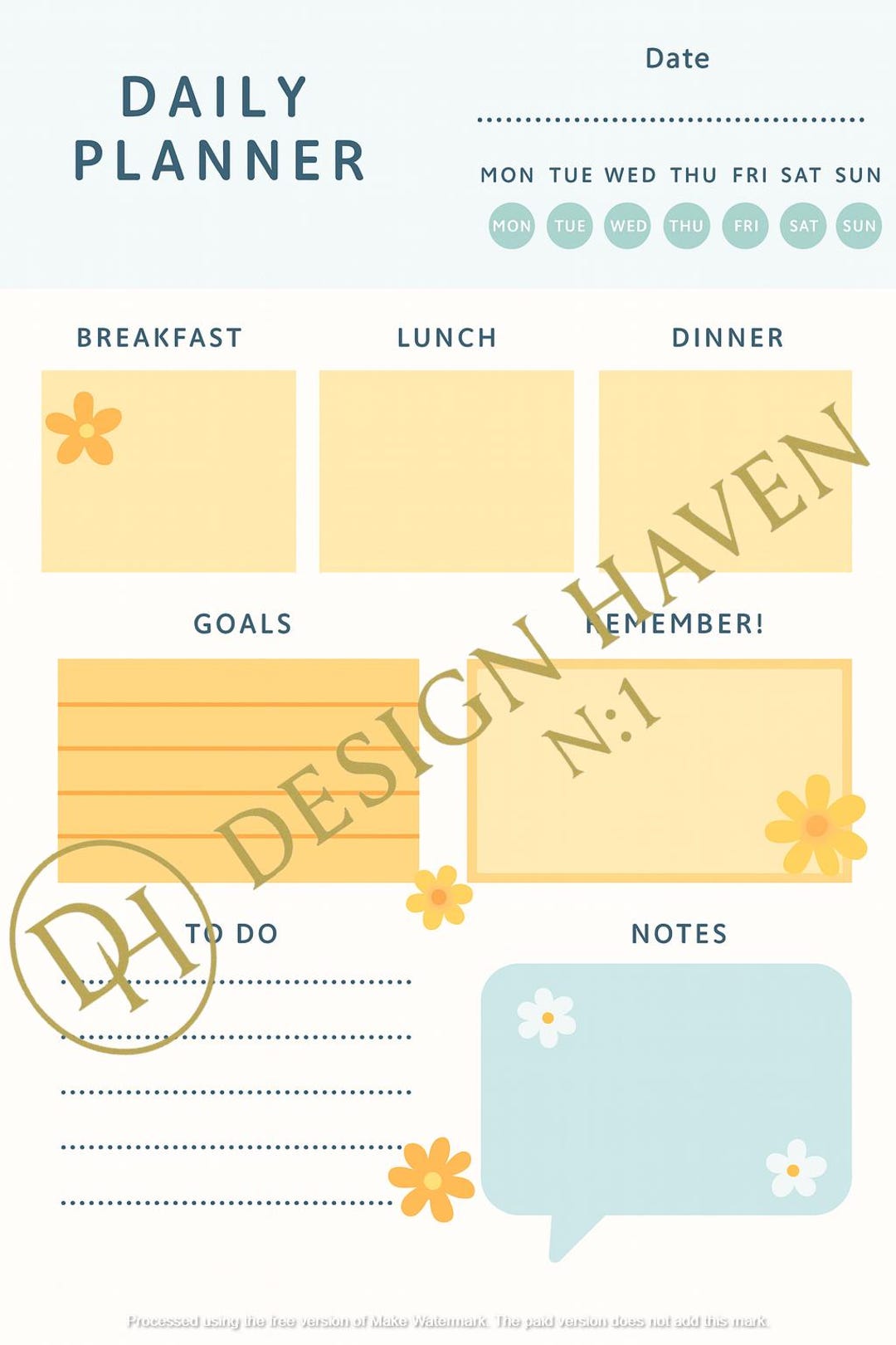 Printable Daily Planner Pastel Digital Organizer Instant Download PDF ...
