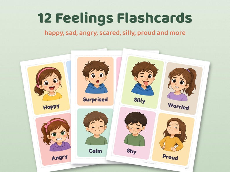 Emotion Chart Craft Feelings Chart for Kids, Emotions Chart and Calm Down Kit, Printable ...