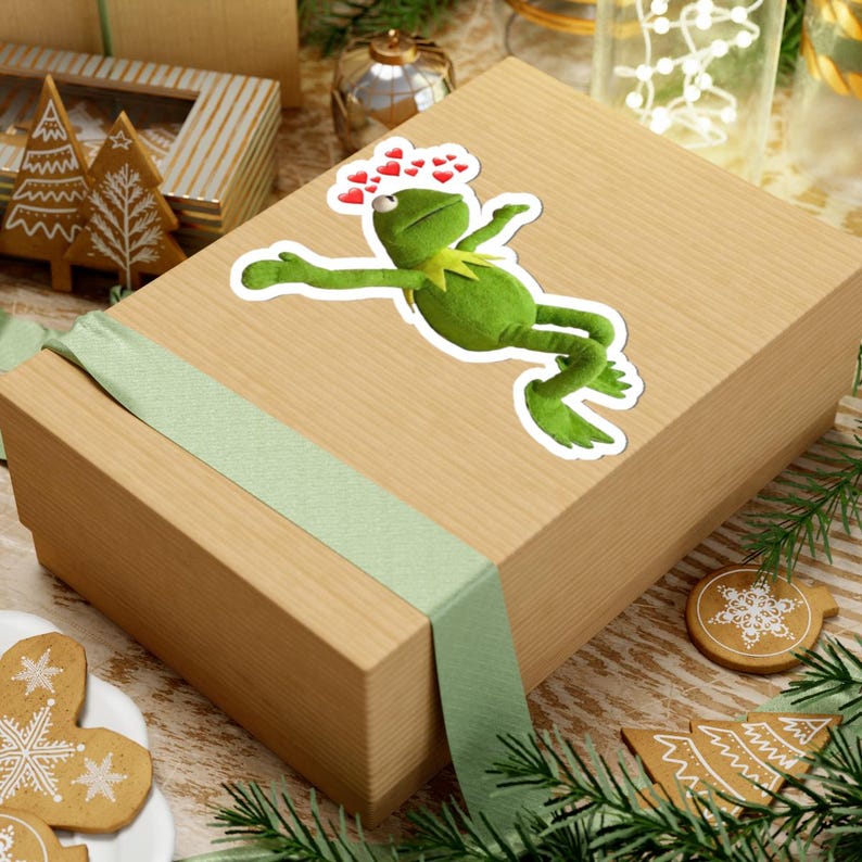 Kermit Frog Sticker | Funny Meme Sticker- Kiss-cut Vinyl Sticker ...