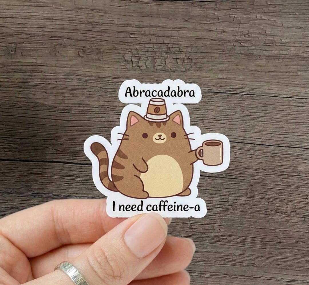 Kawaii Coffee Cat Sticker – 