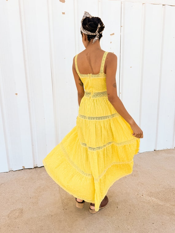 Vintage Vibrant Yellow Vintage Dress - image 4
