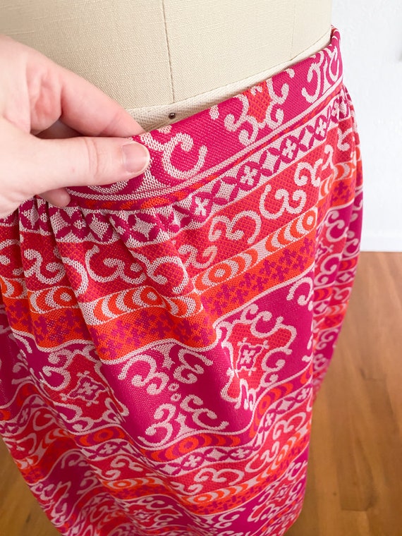 Vintage Bright Orange and Pink Maxi Skirt - image 2