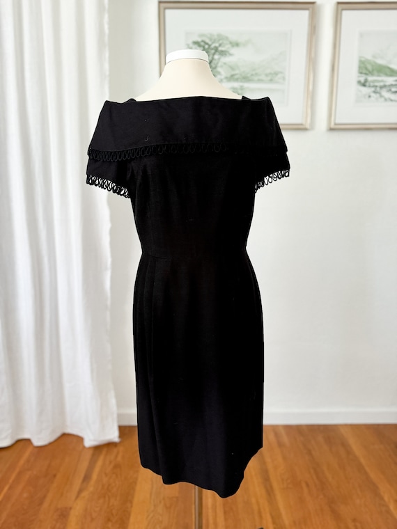 Vintage Scaasi Black Dress with Scallop Trim