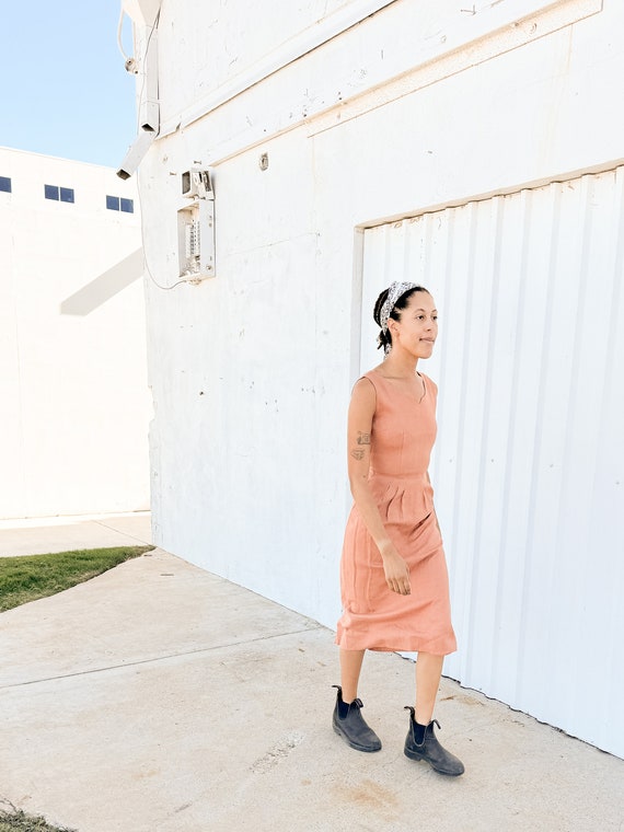 Dusty Rose Linen Dress - image 4