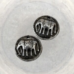 Elephant Charms, Rustic Pewter, Zen, Boho, Artisan Made Components, Hand Cast Pewter image 2