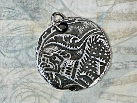 Viking Dog Pendant - Hand Cast Pewter - Power Animal - Old Norse Mythology - Dog Pendant  - Handmade Pewter Pendant - Talisman - Medallion