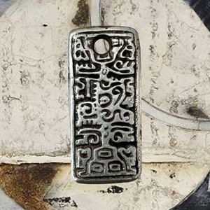 Ancient Script Artisan Original Pewter Pendant Mystical Charm Talisman Jewelry Relic image 2