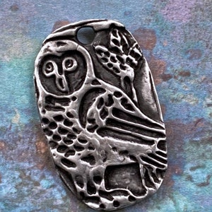 Owl Pendant - Hand Cast Pewter Pendant