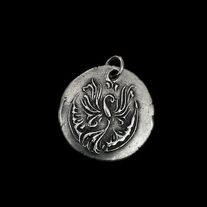 Phoenix Rising Pendant - Hand-cast Premium Quality Pewter - Artisan ...
