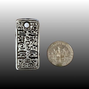 Ancient Script Artisan Original Pewter Pendant Mystical Charm Talisman Jewelry Relic image 3