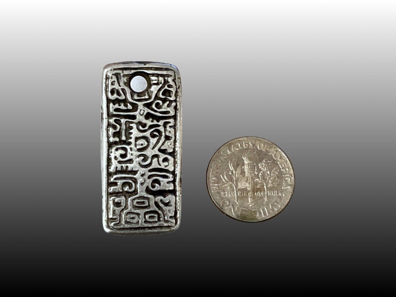 Ancient Script Artisan Original Pewter Pendant Mystical Charm Talisman Jewelry Relic image 3