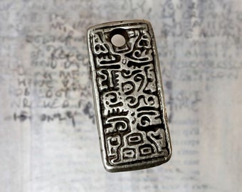 Ancient Script - Artisan Original Pewter Pendant - Mystical Charm - Talisman - Jewelry Relic