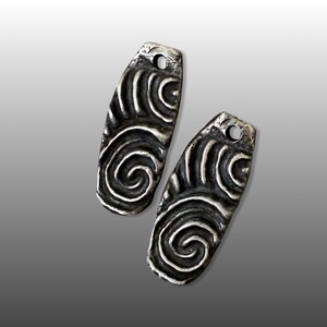 Tribal Spiral Charms Handcrafted Pewter Artisan Jewelry Components for Earrings, Necklaces and Bracelets 画像 3