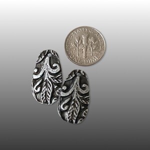 Leaf Charms Handmade Rustic Pewter Jewelry Components Earring Charms Springtime Jewelry Plants and Flowers Botanical Antique image 4