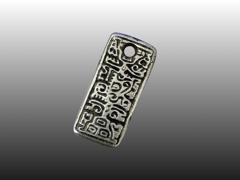 Ancient Script Artisan Original Pewter Pendant Mystical Charm Talisman Jewelry Relic image 4