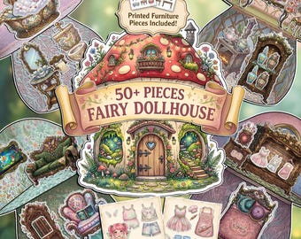 Fairy Dollhouse, Quiet Busybook, Paper Doll Dress Up Kids Activity, Digital Download