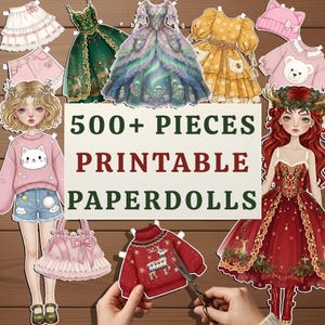 Printable Paper Dolls, Mix Match Kids Dress Up Activity, Screen-Free Montessori Busybook