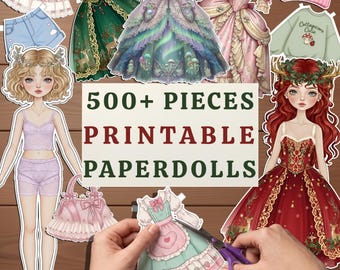 500+ Piece Printable Paper Dolls, Mix & Match Dress up Kids