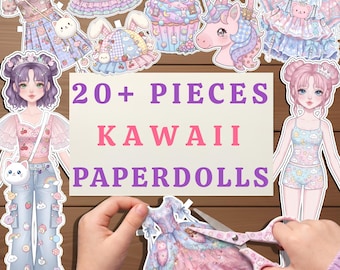 Printable Kawaii Paper Dolls, Anime Chibi Dress Up, Manga Fashion Girl Activity