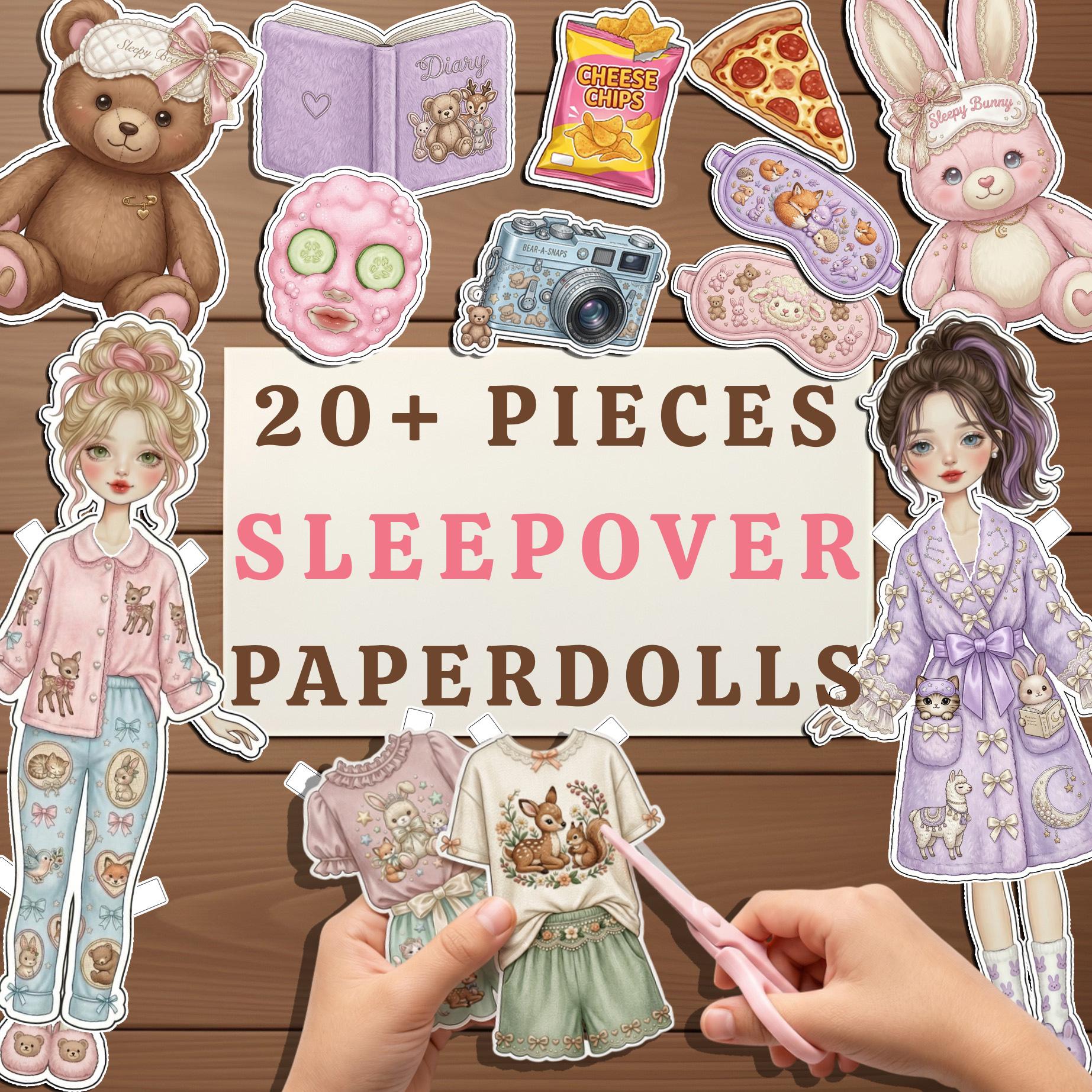Sleepover Paper Doll - Etsy Sleepover Paper Doll - Etsy