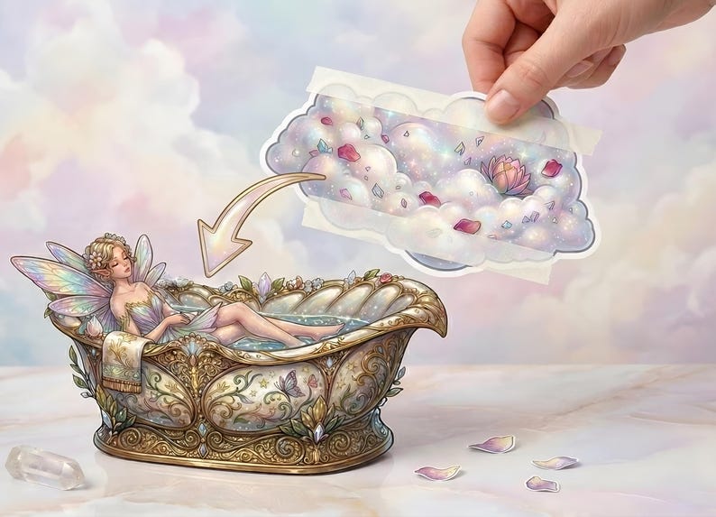 Fairy Dollhouse, Quiet Busybook, Paper Doll Dress Up Kids Activity, Digital Download image 12