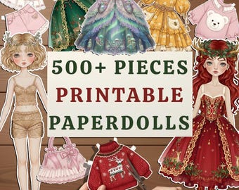 Printable Paper Dolls, Cut play Mix Match Kids Dress Up Activity (PDF)