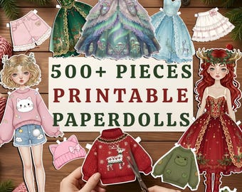 Pack géant de plus de 500 poupées en papier et tenues à imprimer | Téléchargement numérique