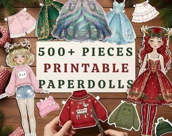Pack géant de plus de 500 poupées en papier et tenues à imprimer | Téléchargement numérique