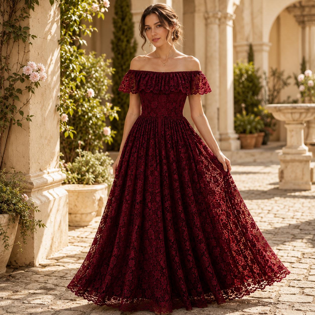 layered flounce dress Pattern Christening gown
