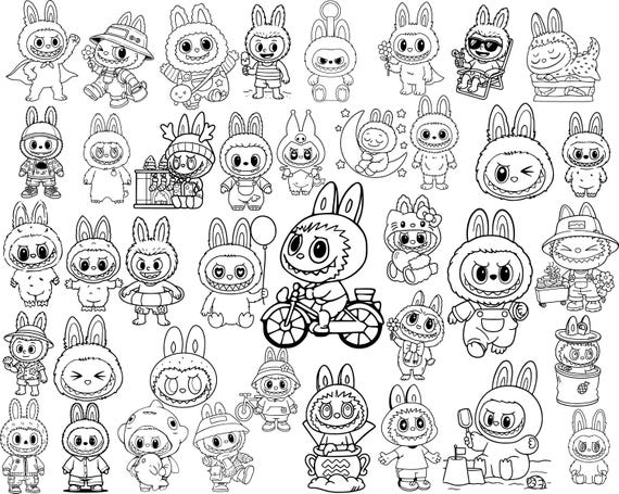 Labubu SVG Bundle | Quirky Characters, Playful Poses (Instant Download)