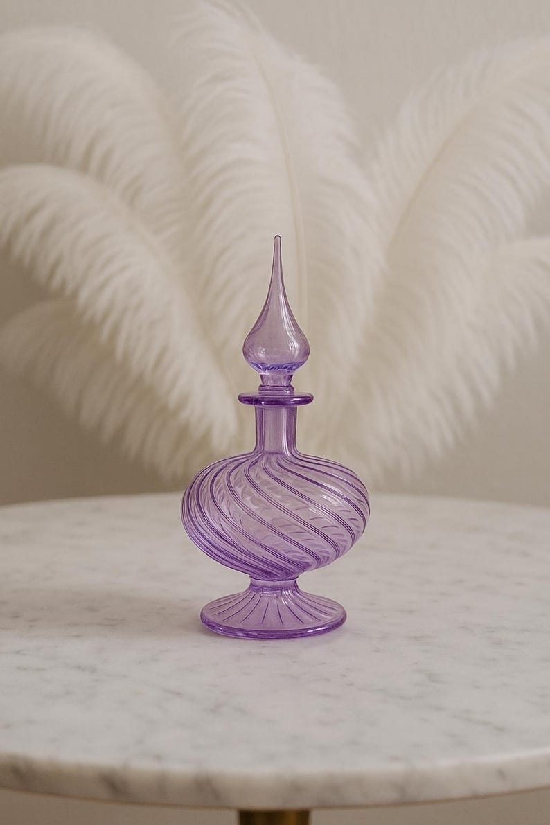 Purple home - purple perfume bottle with stopper