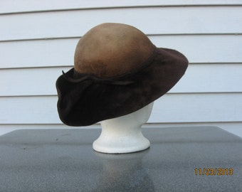 Vintage 1960's does 1930's Style Fur Felt Hat, Joseph Magnin