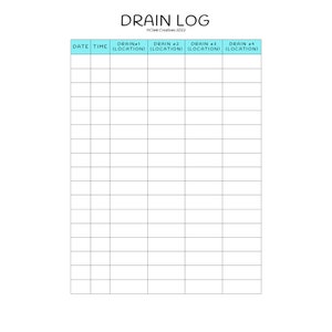 Surgery Medicine &amp; Pain Log, Drain Log, Post Op, Tracking, Surgery ...