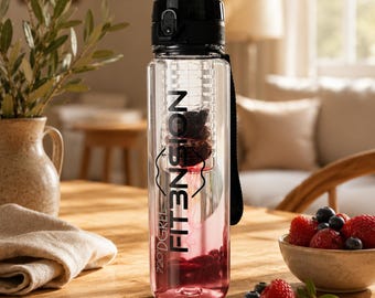 Personalized 1L Bottle – Water Bottle with Name or Logo | BPA-Free | Sports, School, Office, Gift - 8 Fonts