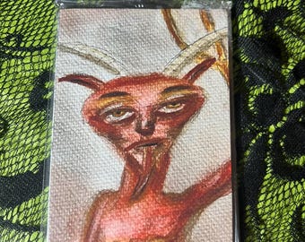 Devil Art Print, Hand Painted