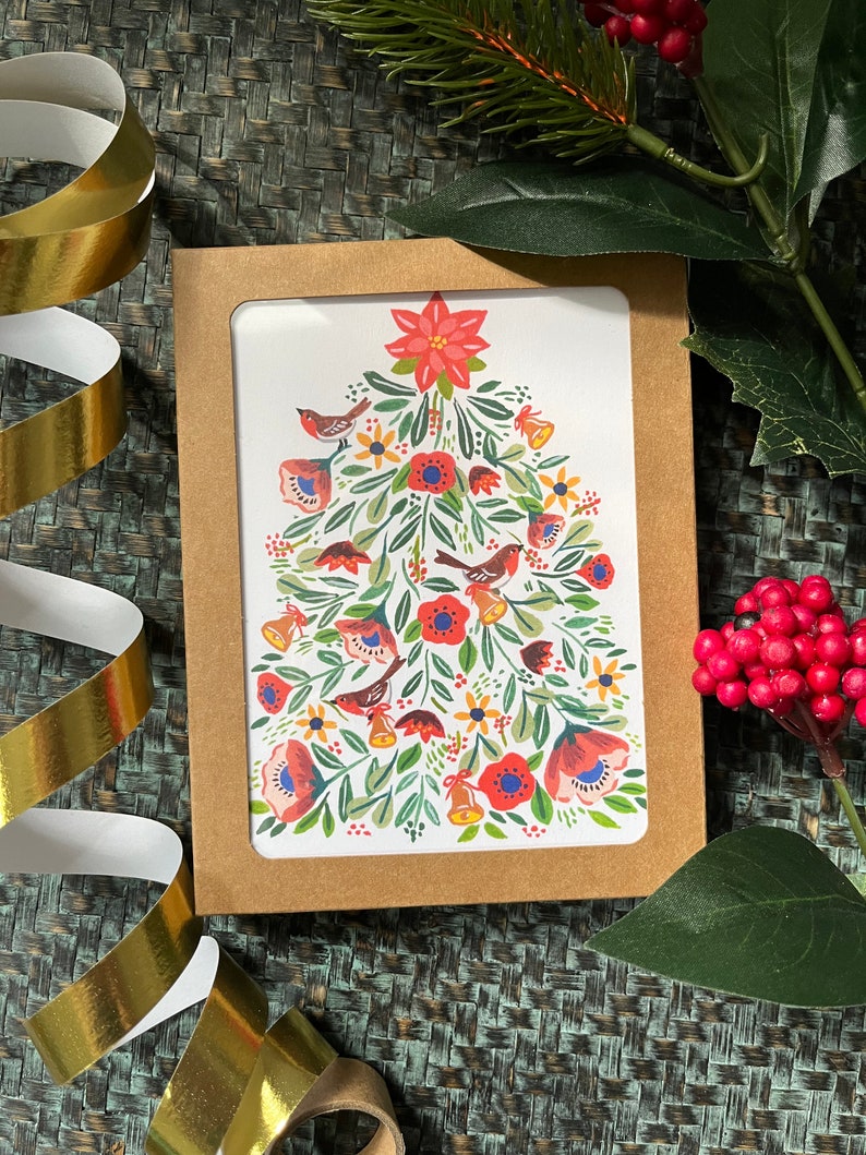 Floral Christmas Tree Card Set image 2