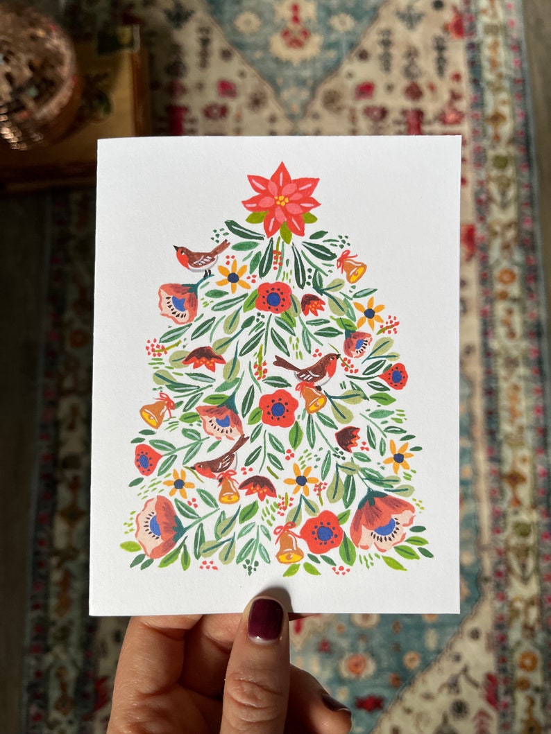 Floral Christmas Tree Card Set image 4