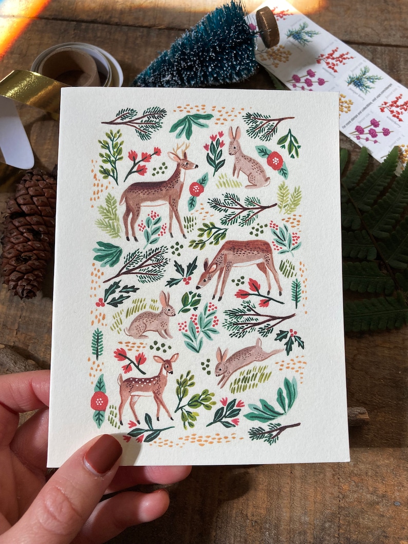 Forest Christmas Greeting Card Set image 3