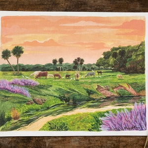 Florida Sunset Pasture 8x10 Print
