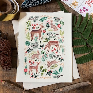 Jeu de cartes de voeux de Noël forêt
