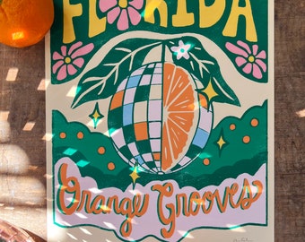 Florida Orange Grooves 8x10 Print
