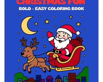 Weihnachtsmalbuch: 50 süße und lustige Weihnachtsmalseiten für Kinder und Erwachsene, gemütliche, weihnachtliche Winterszenen zum Entspannen