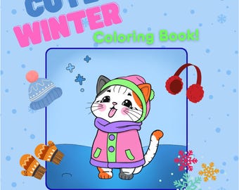 Winter Tierfreunde: 41 süsse & gemütliche Winter Malseiten mit Lustigen Tierszenen für Kinder und Erwachsene, Malbuch zum Entspannen