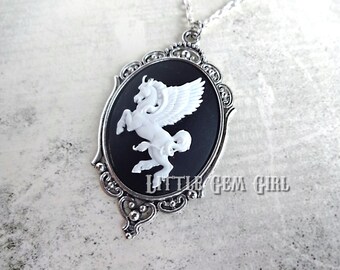 unicorn cameo pendant Cameo pendant cameo necklace owl cameo pendant dragon on skull cameo raven cameo pendant pegasus cameo pendant