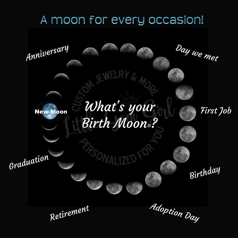 Custom Glowing Birth Moon Phase Bracelet – Glow in the Dark Lunar ...