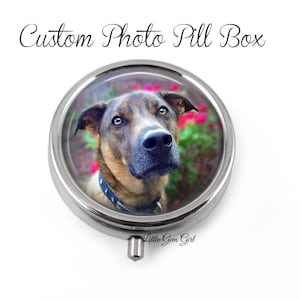 Custom Photo Pill Box - Personalized Picture Medicine Container, Earring Box, Mint Case Trinket Box - Personalized Name or Photo Pill box