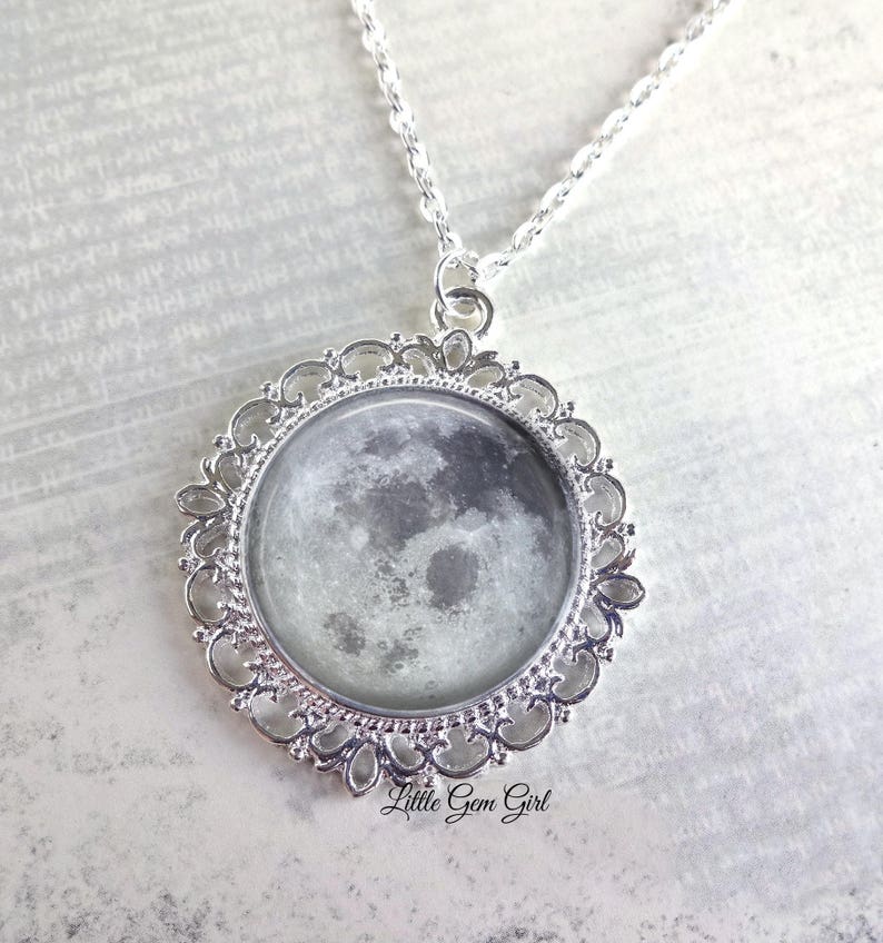 Full Moon Necklace Moon Jewelry Full Moon Victorian Etsy