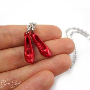 Dorothy's Ruby Red Slipper Charm Necklace The Wonderful Wizard of Oz Red Shoe Charm Necklace Yellow Brick Road Going Away Gift image 6